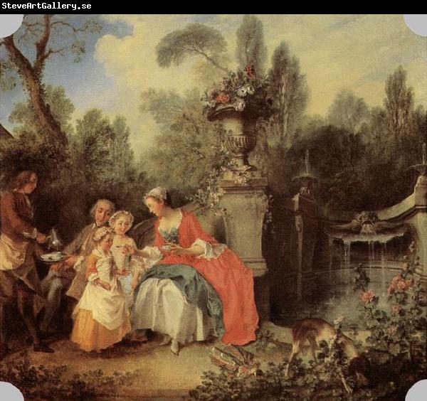 LANCRET, Nicolas Lady and Gentleman with two Girls and a Servant